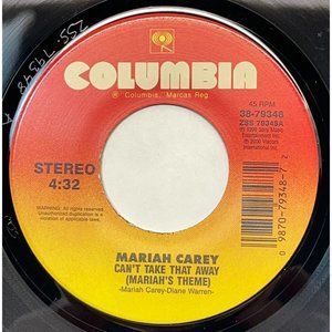 Mariah Carey Can't Take That Away / Crybaby 90s 45 Hip Hop Pop Columbia VG+